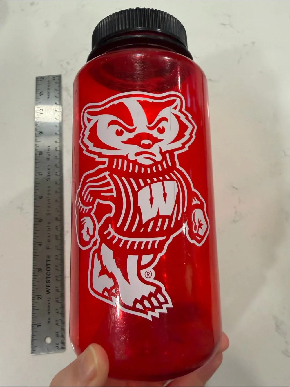 Red University of Wisconsin Bucky Badger Nalgene Water Bottle